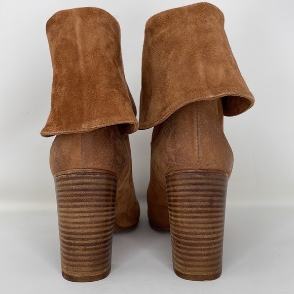 Free People Fold Down Brown Suede Leather Heeled Size 41 - Picture 6 of 12